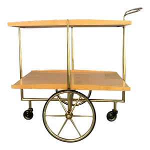 1950s Cesare Lacca Style Italian Lacquered Birch Bar Cart
