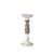 Modern Ivory Candle Holder with Wood Accent (Set of 3) For Sale - Image 3 of 4