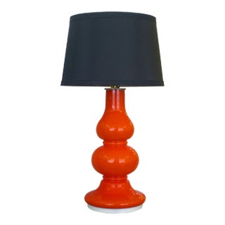 Vintage Case Glass French Orange Lamp, 1960s For Sale