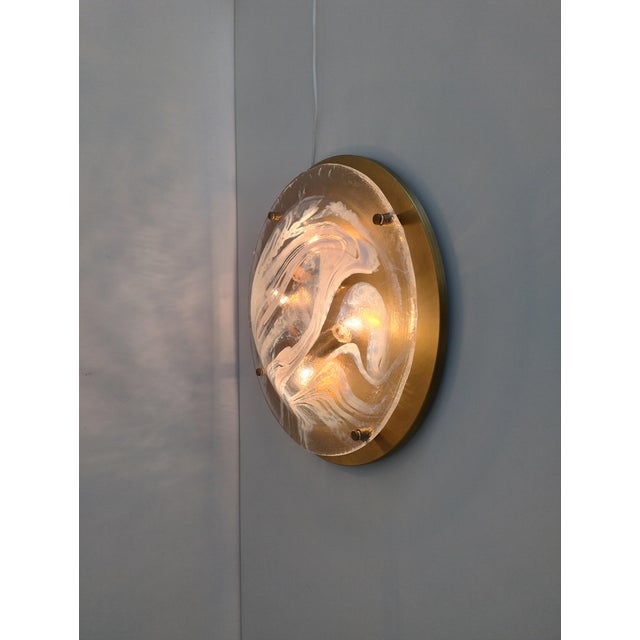Large Flush Mount in Brass and Murano Glass from Hillebrand Lighting, 1970s For Sale - Image 14 of 18