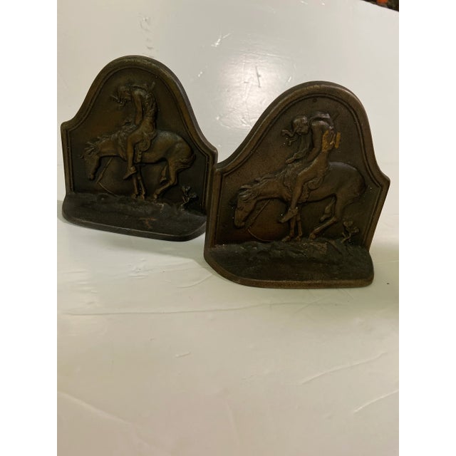 1920s Antique Native American Indian Horse Bookends - a Pair For Sale In Cleveland - Image 6 of 6