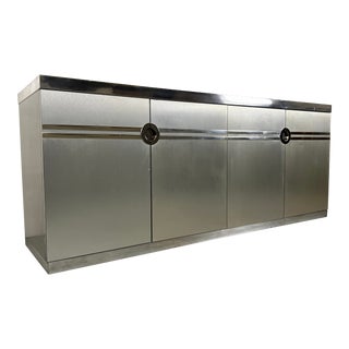 Pierre Cardin Silver & Chrome Modernist Credenza For Sale