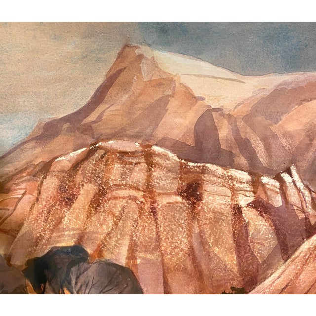 Mid-Century Modern Mid 20th Century Dorothy Lawrey Vorhees Original Painting New Mexico Mountain Landscape Southwest For Sale - Image 3 of 11