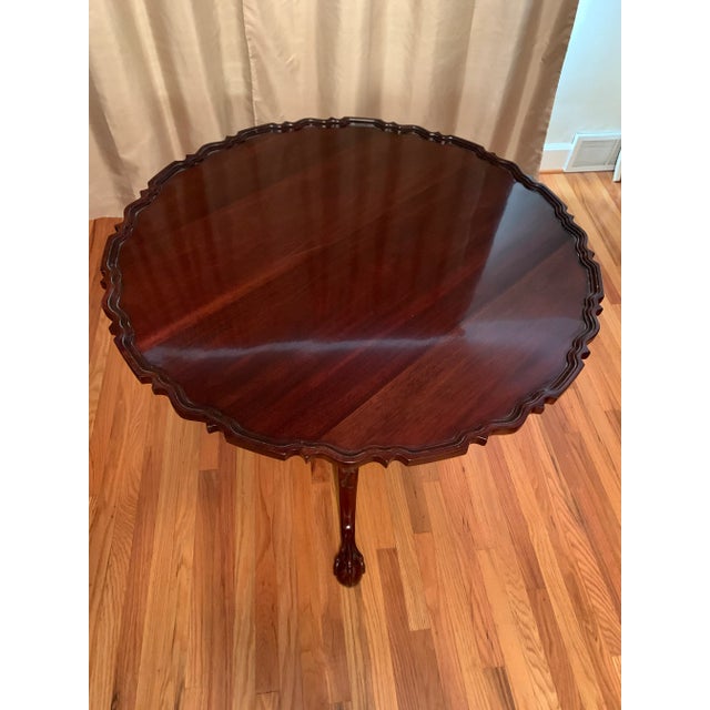 1980s 1980s Chippendale-Style Pie Crust Tilt Top Tea Table For Sale - Image 5 of 6