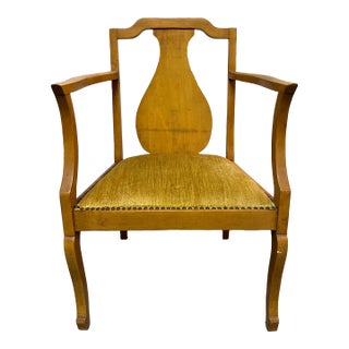 Mid 20th Century Upholstered Wooden Armchair For Sale