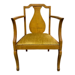 Mid 20th Century Upholstered Wooden Armchair