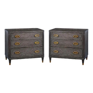 Pair of Midnight Modern Nightstands For Sale