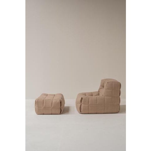 1970s Set of Kashima Lounge Chair and Ottoman by Michel Ducaroy for Ligne Roset, France, 1970s, Set of 2 For Sale - Image 5 of 16
