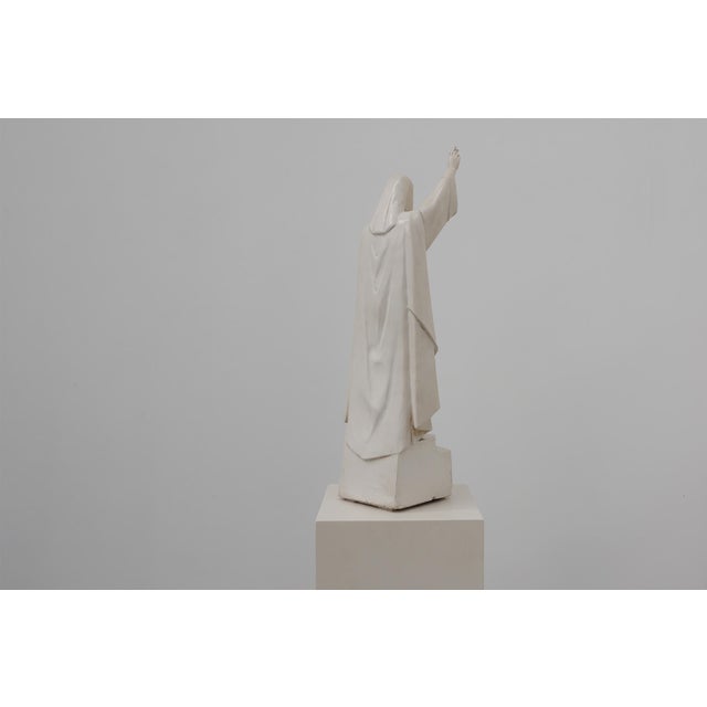 Sculpture Materials Christ King in Our Home Plaster Statue, Belgium, 1920 For Sale - Image 7 of 12