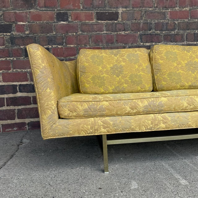 Erwin Lambeth Mid Century Modern Erwin-Lambeth Brass Legged Sofa For Sale - Image 4 of 13