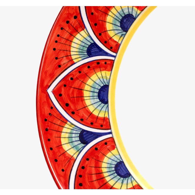 Intreccio Red 4-Piece Place Setting | Hand-Painted Italian Dinnerware From Deruta For Sale - Image 9 of 12