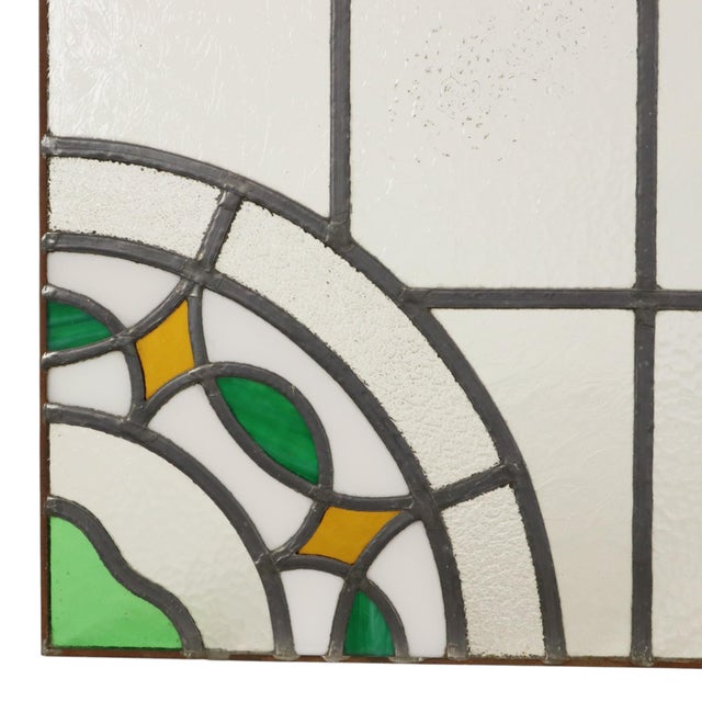 Art Deco Floral Stained Glass Window, Set of 2 For Sale - Image 12 of 16