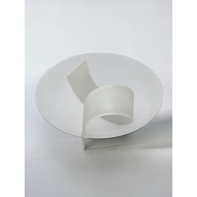 1970s Vintage 1970s Space Age Frosted Acrylic & Glass Coffee Table For Sale - Image 5 of 7