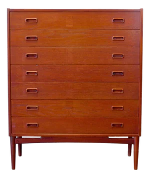 1950s Mogens Kold Danish Teak 7 Drawer Dresser Designed by Arne Hovmand-Olsen