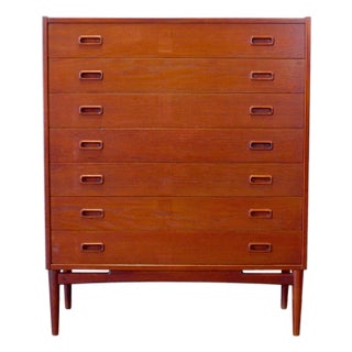 Mogens Kold Danish Teak 7 Drawer Dresser Designed by Arne Hovmand-Olsen For Sale