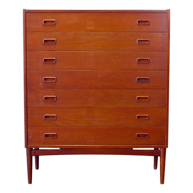 Mogens Kold Danish Teak 7 Drawer Dresser Designed by Arne Hovmand-Olsen For Sale