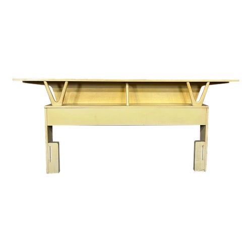 Mid Century Organic Pearsall Style Full Size Headboard Blond Light Wood