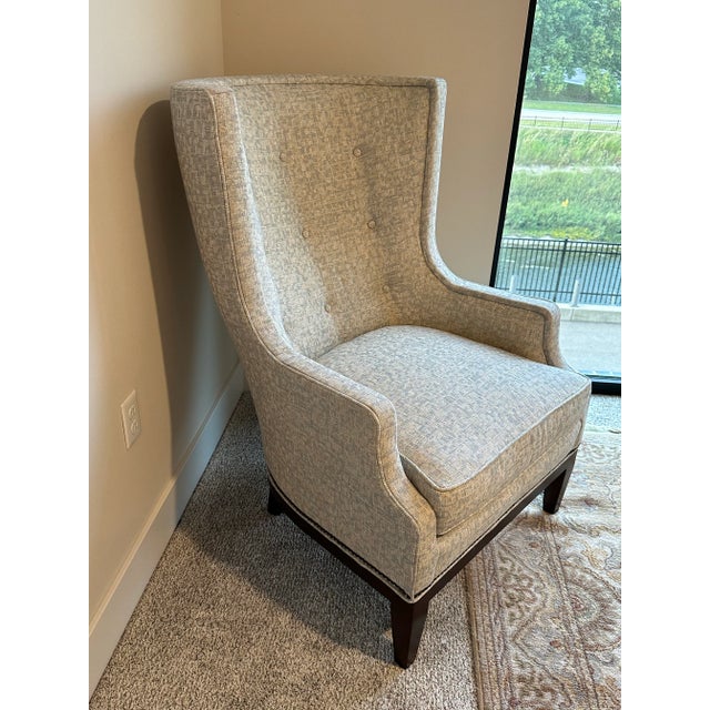Sherrill Furniture Company Fully Upholstered High Back Accent Armchair For Sale In Detroit - Image 6 of 11