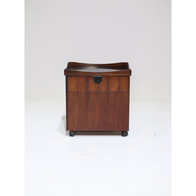 Bar Cart Serving Trolley with Tray in Rosewood, Denmark, 1960s For Sale - Image 18 of 18