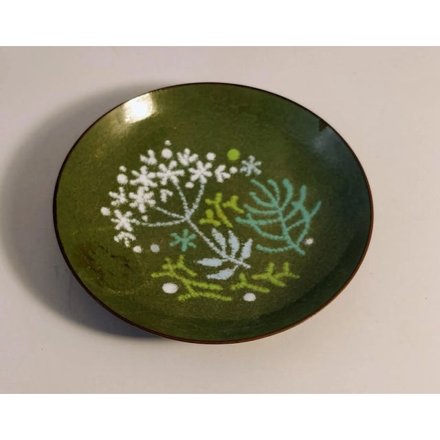 Vintage Wildweed Enamel on Copper Garden Plant Dish For Sale - Image 4 of 4