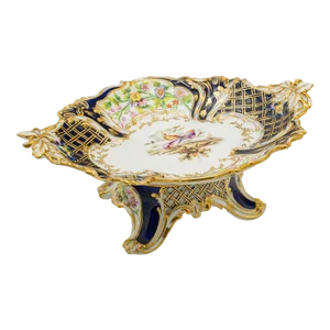 1900s Edwardian Antique Decorative Comport, English, Ceramic Serving Dish