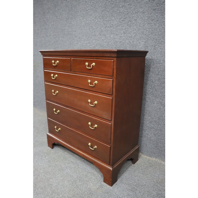 Mahogany gentleman’s chest by Kittinger from the Williamsburg Adaptation line, known for its high-quality craftsmanship...