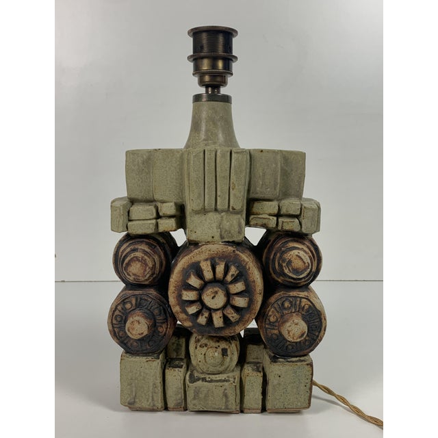 Mid-Century Modern Mid-Century Modern Brutalist Ceramic Table Lamp by Bernard Rooke, 1970s For Sale - Image 3 of 17