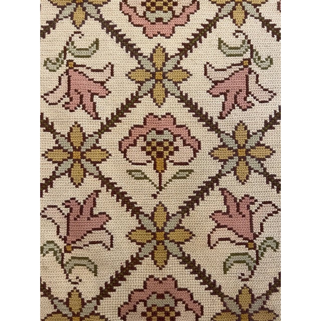 Antique Needlepoint Floral Rug For Sale - Image 4 of 10