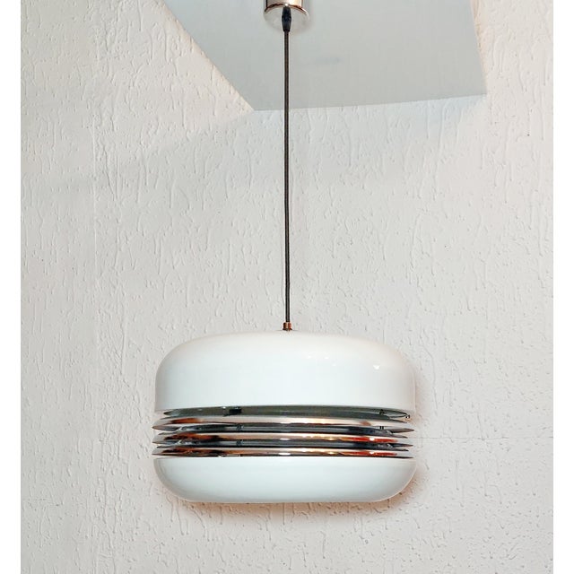 Design: Attributed to Alfred Kalthoff in 1975 Made in Yugoslavia in the 70s (no manufacturer's mark) The lampshade is made...