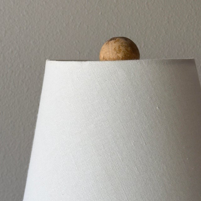 Black Wavy Sculptural Reclaimed Wood Table Lamp For Sale - Image 8 of 9