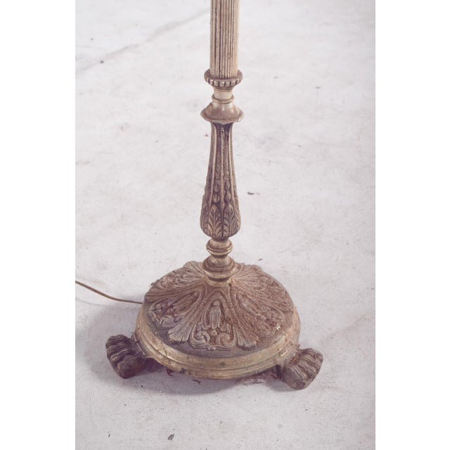 French Silvered Metal Floor Lamp with Four Lights, 1920 For Sale - Image 10 of 11