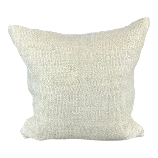 20 x 20 Hemp Pillow Turkish Cushion Natural Grayish White Pillow Cushion Cover For Sale