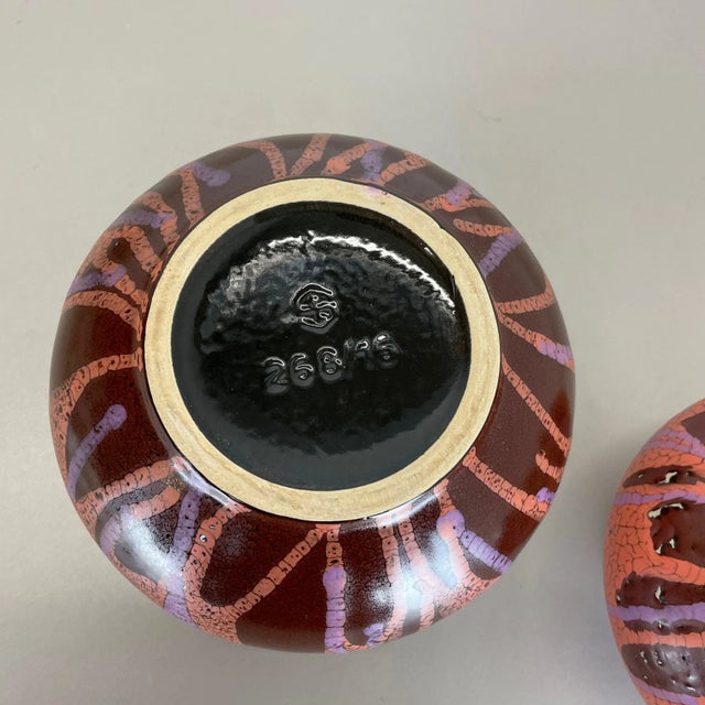 German Pottery Vase Objects from Steuler Ceramics, 1970s, Set of 2 For Sale - Image 17 of 18