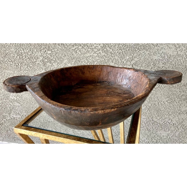 Late 19th Century Late 19th-Century Hand-Hewn Rustic American Wooden Dough Bowl For Sale - Image 5 of 12