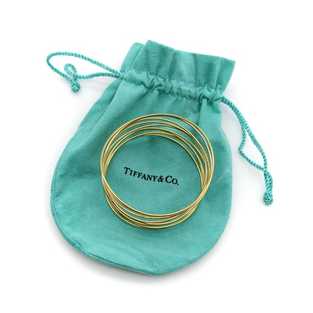 Modern 1990s 18k Gold Tiffany & Co. Elsa Peretti Nine-Row Wave Bracelet For Sale - Image 3 of 11