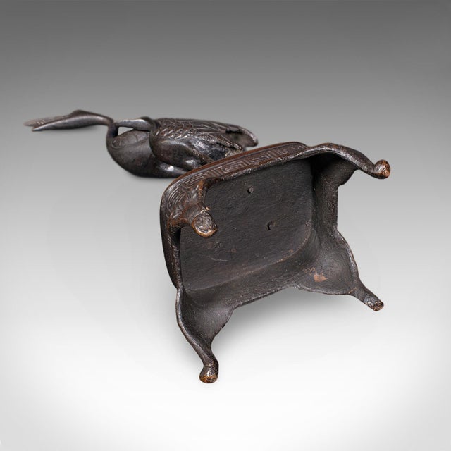 Vintage Okimono Figure, Two Cranes, Japanese, Bronze, Bird Study, Art Deco, 1940 For Sale - Image 12 of 12