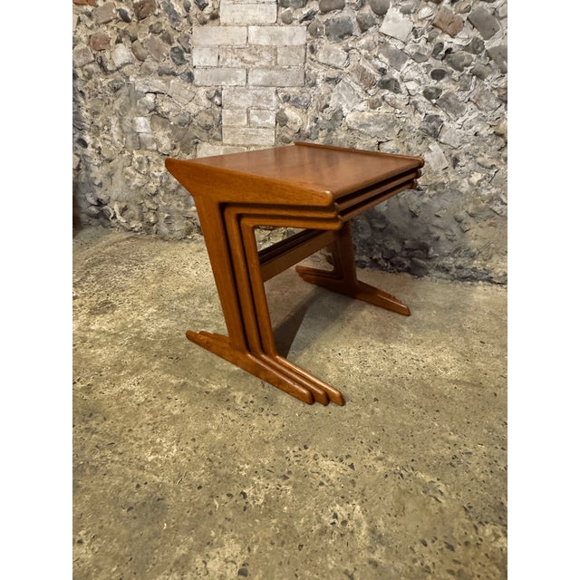 Vintage Danish Teak Nesting Tables by Mogens Kold, 1960, Set of 3 For Sale - Image 4 of 14