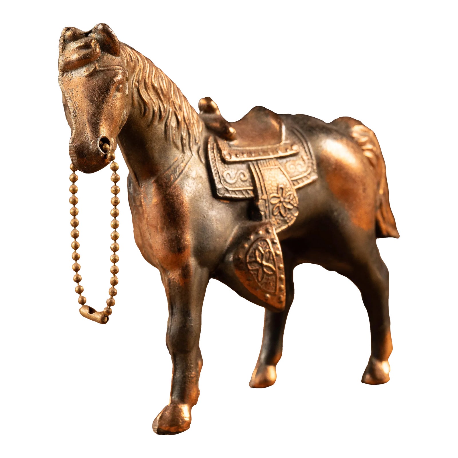 Vintage 1930s Japanned Copper Horse Figurine | Chairish