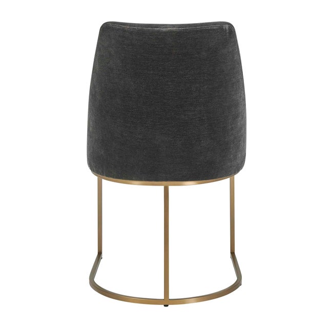 Metal Hanni Gray Upholstered Dining Chair For Sale - Image 7 of 8