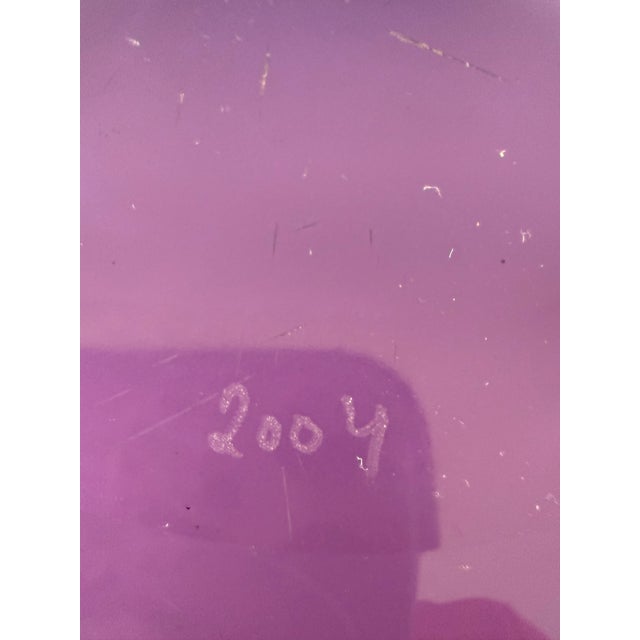 Early 21st Century Large Purple Handblown Art Bowl, Signed For Sale - Image 5 of 5