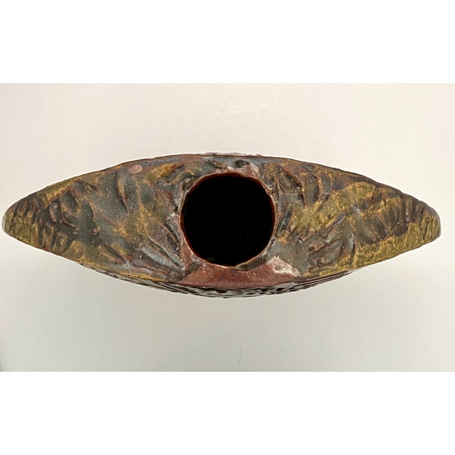 1970s 1970s Studio Art Pottery Disc Sculptural Vase Signed by Aleph Hammer For Sale - Image 5 of 13