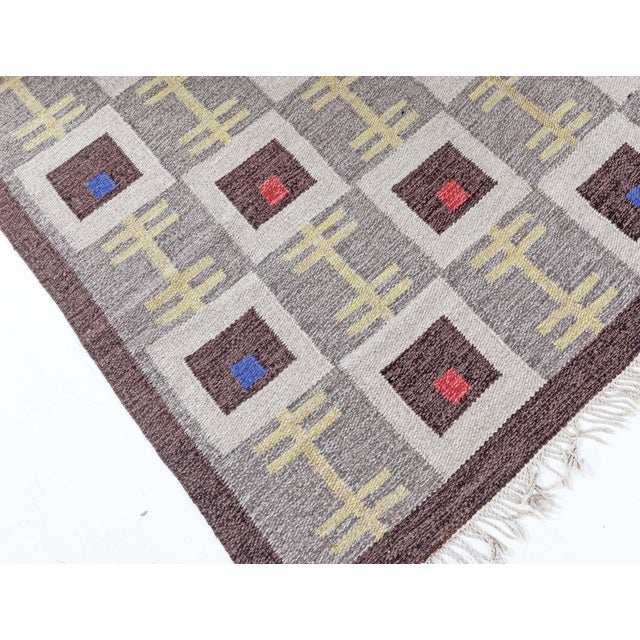 Doris Leslie Blau Vintage Swedish Flat Woven Rug For Sale In New York - Image 6 of 7