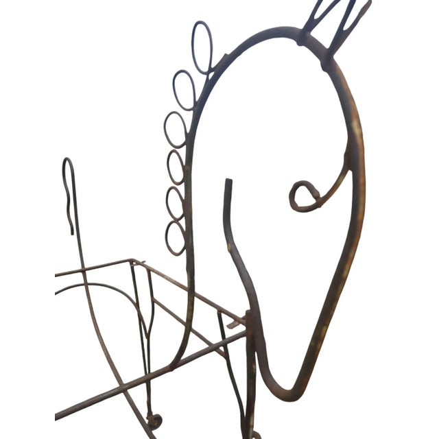 Brown Vintage Horse Shaped Bar Cart Mid Century Sculpture 1950s Retro Decor For Sale - Image 8 of 18