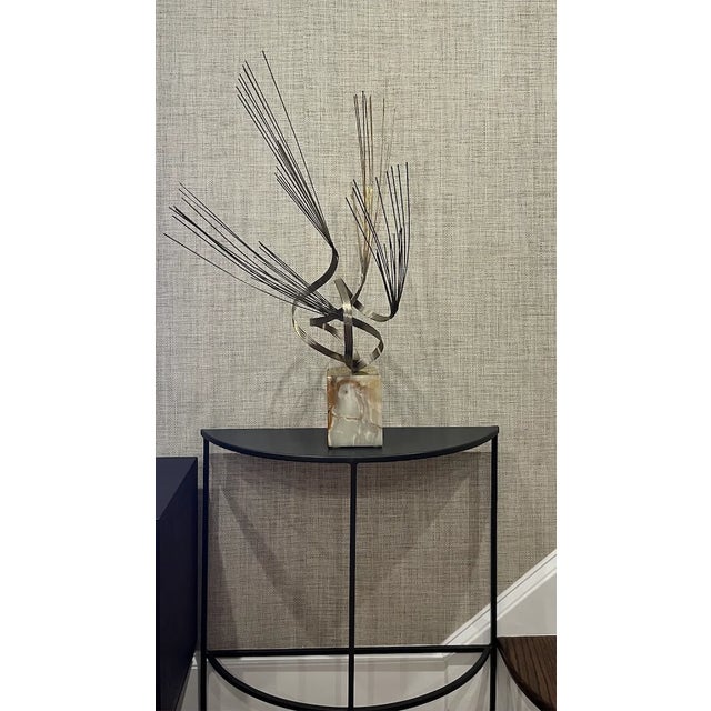 1970s C Jere Brass Sculpture on Onyx Base For Sale In Boston - Image 6 of 10