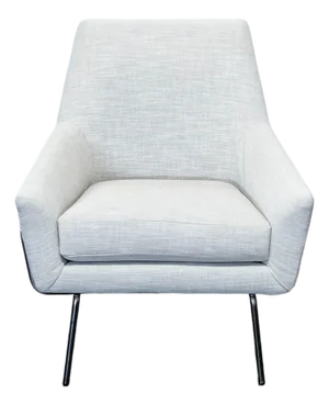 West Elm Lucas Modern Lounge Chair in Light Gray Upholstery