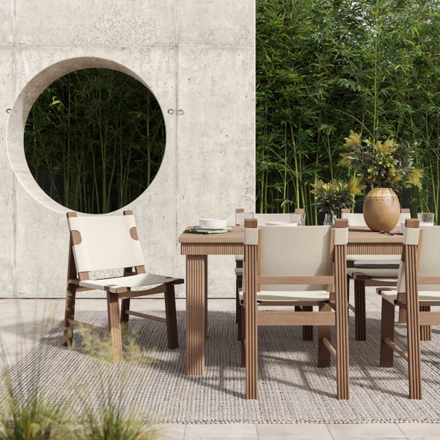 Wood Cassie Cream Outdoor Dining Chair - Set of 2 For Sale - Image 7 of 7