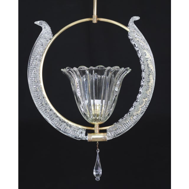 1950s Amazing Murano Glass Art Deco Pendant Chandelier by Ercole Barovier, 1940s For Sale - Image 15 of 16