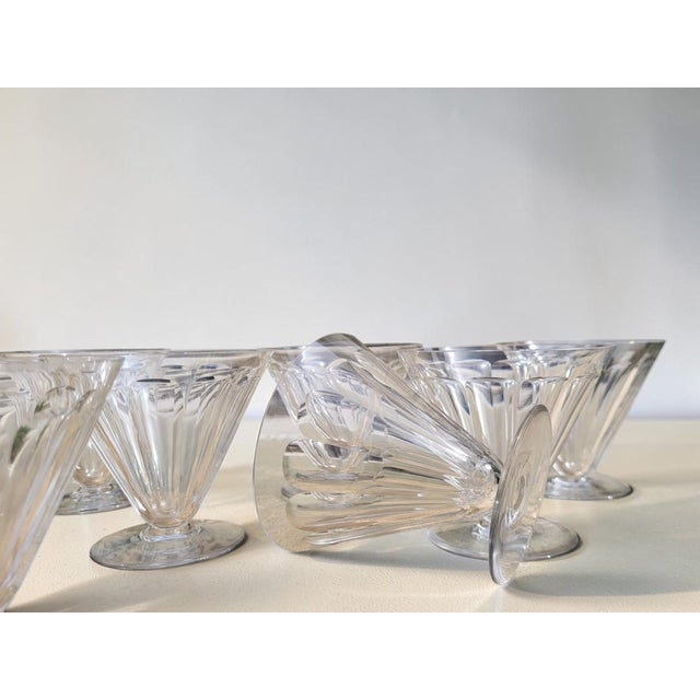 1920s Vintage Crystal Water Glasses with Rex Pattern from Baccarat, 1920s, Set of 7 For Sale - Image 5 of 9