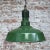 Vintage American Industrial Green Enamel Pendant Light For Sale - Image 4 of 5