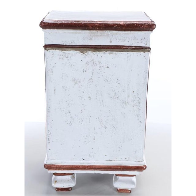 Mid 19th Century 19th Century French Enameled & Hand Painted Terra Cotta Humidor For Sale - Image 5 of 9
